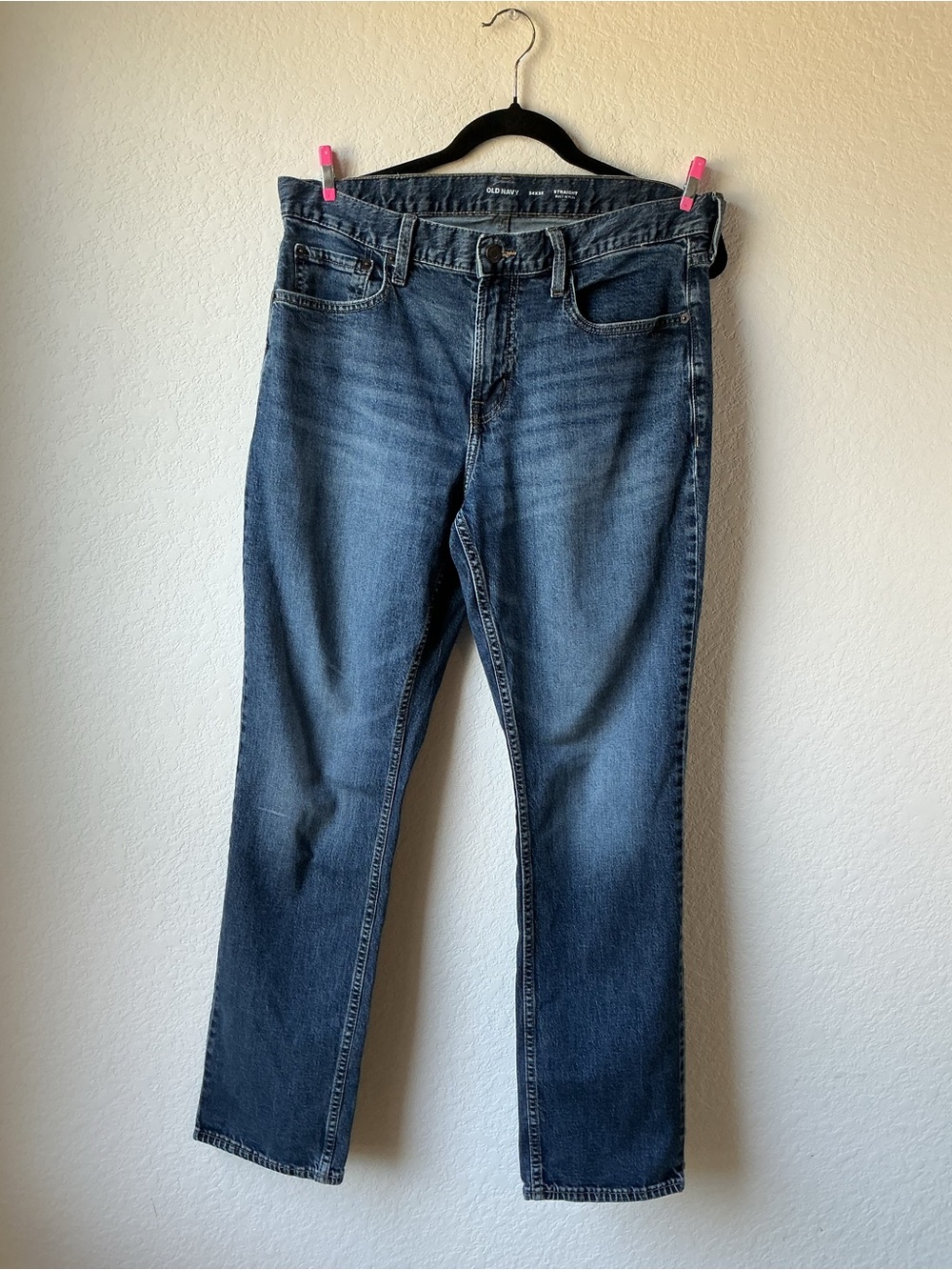 Old Navy Men's Dark Blue Straight-Leg Jeans